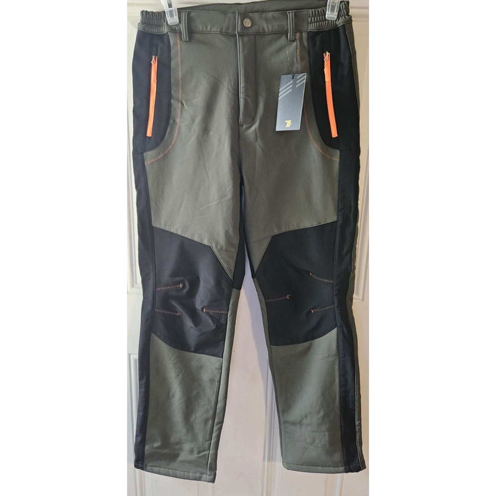 NWT TBY Outdoor Sports Men's Softshell‎ Fleece Lined Hiking Pants Olive Green 32